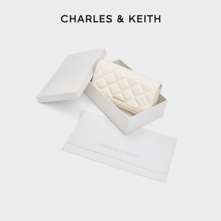 CHARLES&KEITH25冬新款 30681237菱格链条单肩斜挎钱包带包挂 CK6