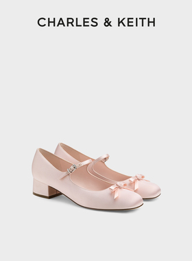 CHARLES&KEITH26春新款CK1-60361613蝴蝶结圆头玛丽珍鞋芭蕾舞鞋