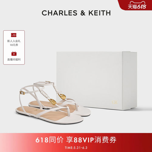 真皮平底夹趾凉鞋CHARLES&KEITH