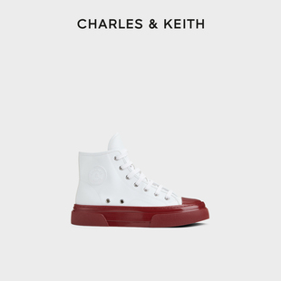 70900468 CHARLES&KEITH春季 女鞋 CK1 女 1拼色高帮休闲帆布鞋