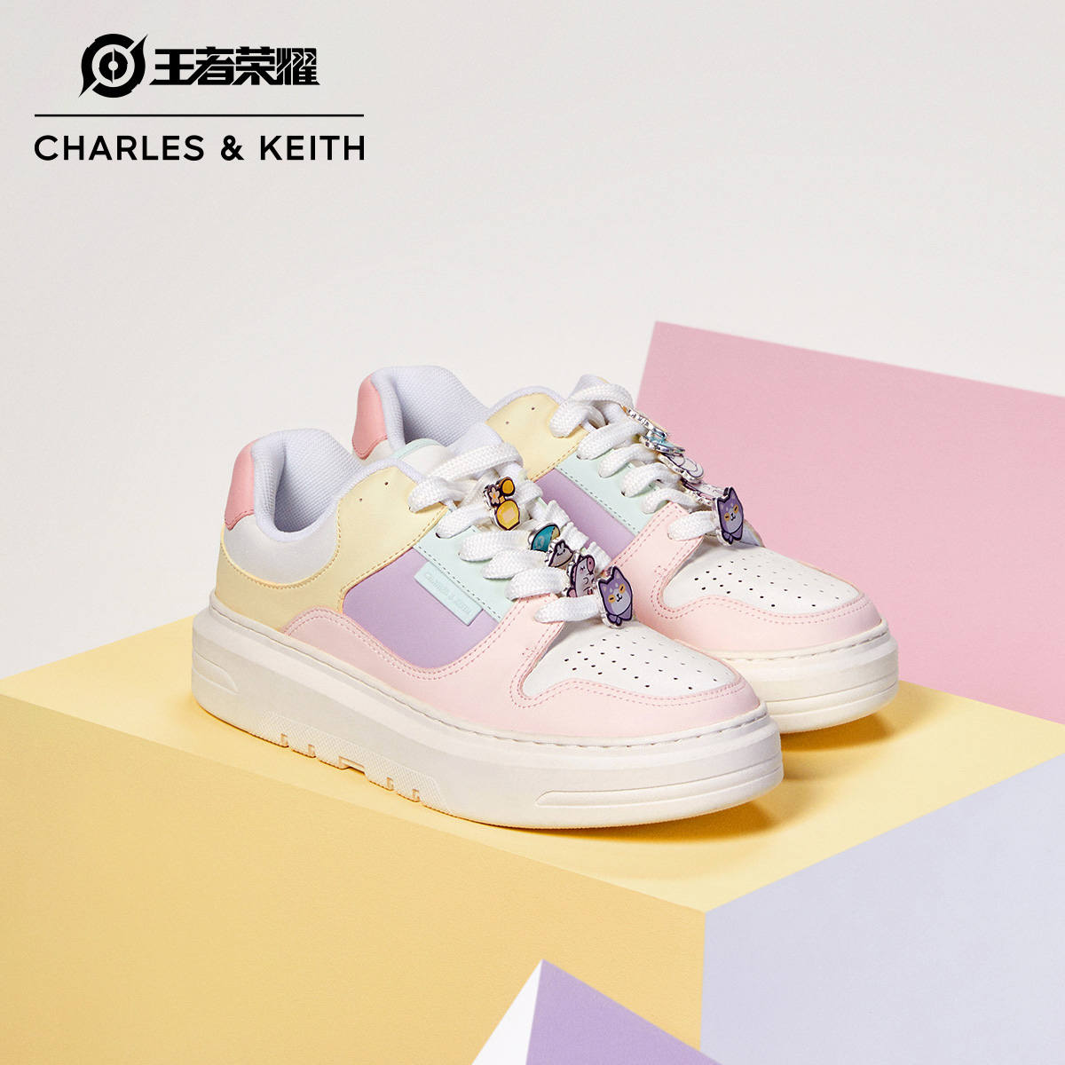 CHARLES&KEITH王者荣耀合作甜心拼色挂饰运动鞋CK1-70900454-1 女鞋 时尚休闲鞋 原图主图