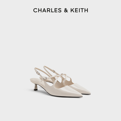 CHARLES＆KEITH25秋新款CK1-61720233气质尖头蝴蝶结高跟凉鞋婚鞋