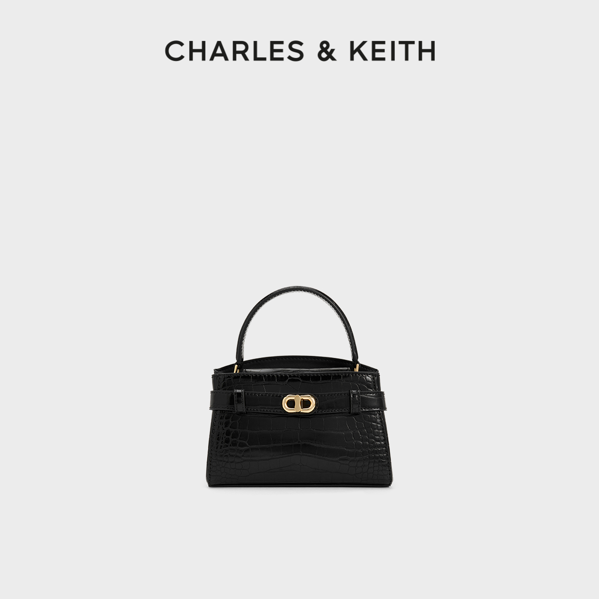 CHARLES&KEITH鳄鱼纹手提凯莉包