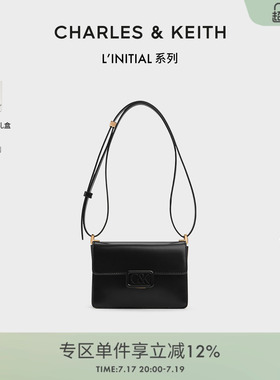CHARLES&KEITH春季女包SL2-20271321牛皮单肩斜挎信封包小方包女