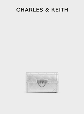 CHARLES&KEITH25秋新款CK2-70701372菱格链条锁扣单肩斜挎小方包