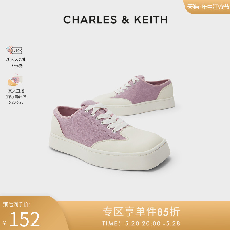 CHARLES&KEITH春夏女鞋CK1-70900322女士拼色方头厚底休闲鞋单鞋 女鞋 时尚休闲鞋 原图主图