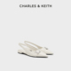 新款 CK1 70381147亮钻方扣尖头平底凉鞋 CHARLES&KEITH25秋季 单鞋