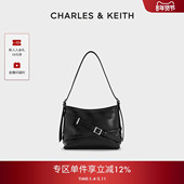 CHARLES&KEITH25秋新款 酷感水桶包腋下包 时尚 CK2 80271629绑带式