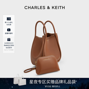 CHARLES&KEITH25秋新款 30782647大容量通勤单肩托特包子母包 CK2