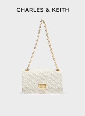 CHARLES&KEITH秋冬女包CK2-20840464-10链条腋下单肩斜挎包小方包