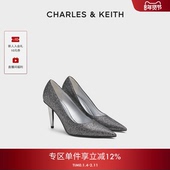 CK1 60280457时尚 亮面尖头高跟鞋 CHARLES&KEITH秋冬女鞋 女婚鞋