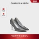 CK1 60280457时尚 亮面尖头高跟鞋 CHARLES&KEITH秋冬女鞋 女婚鞋