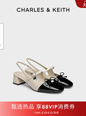 CHARLES&KEITH26夏新款CK1-61720270亮面蝴蝶结玛丽珍鞋包头凉鞋