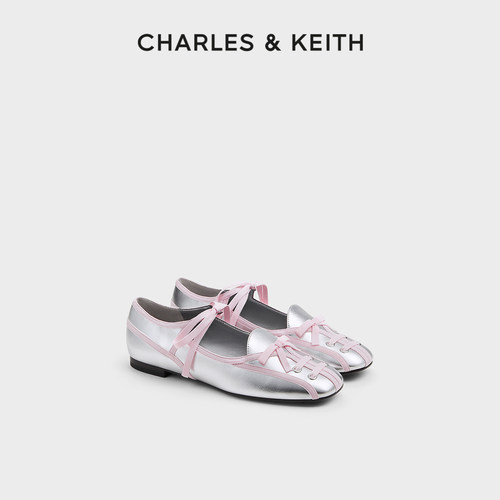 CHARLESKEITH蝴蝶结绑带芭蕾舞鞋