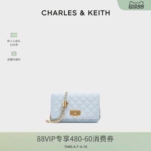 CHARLES&KEITH春女包CK2 70160131菱格链条单肩斜挎包小方包婚包