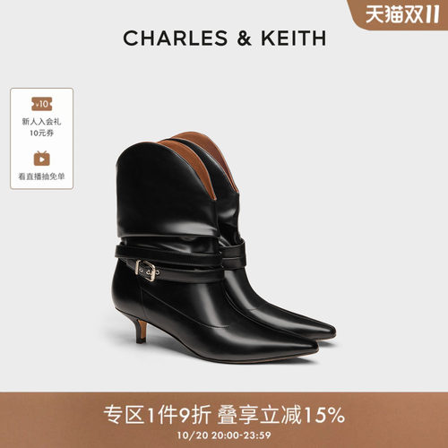 时尚尖头 舒适低跟 西部堆堆靴
