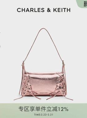 CHARLES&KEITH女包CK2-40782413-A蝴蝶结绑带hobo机车单肩腋下包