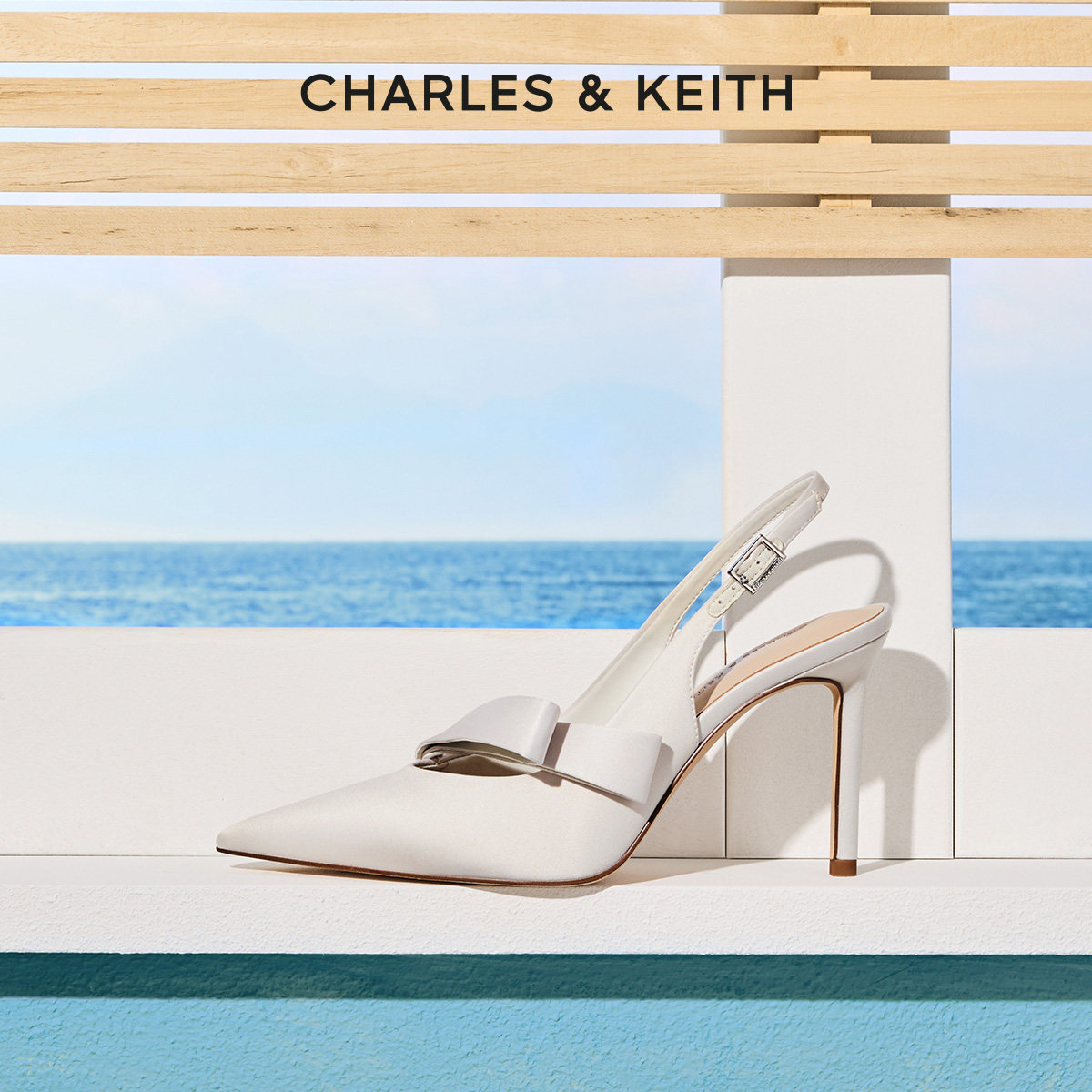 【毕业礼物】CHARLES&KEITH女鞋CK1-60280506蝴蝶结缎面凉鞋婚鞋