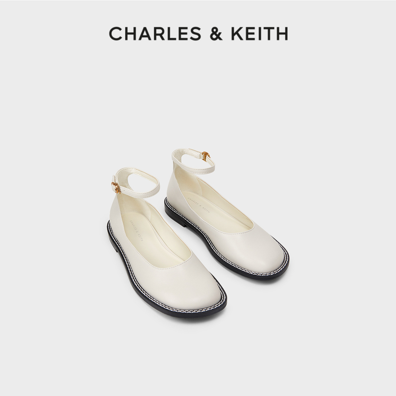 CHARLES&KEITH春夏女鞋CK1-70900398女士低跟珍珠小皮鞋单鞋女鞋 女鞋 浅口单鞋 原图主图