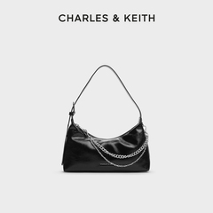 CHARLES&KEITH秋季女包CK2-40782472柔软拉链式单肩褶皱腋下包女