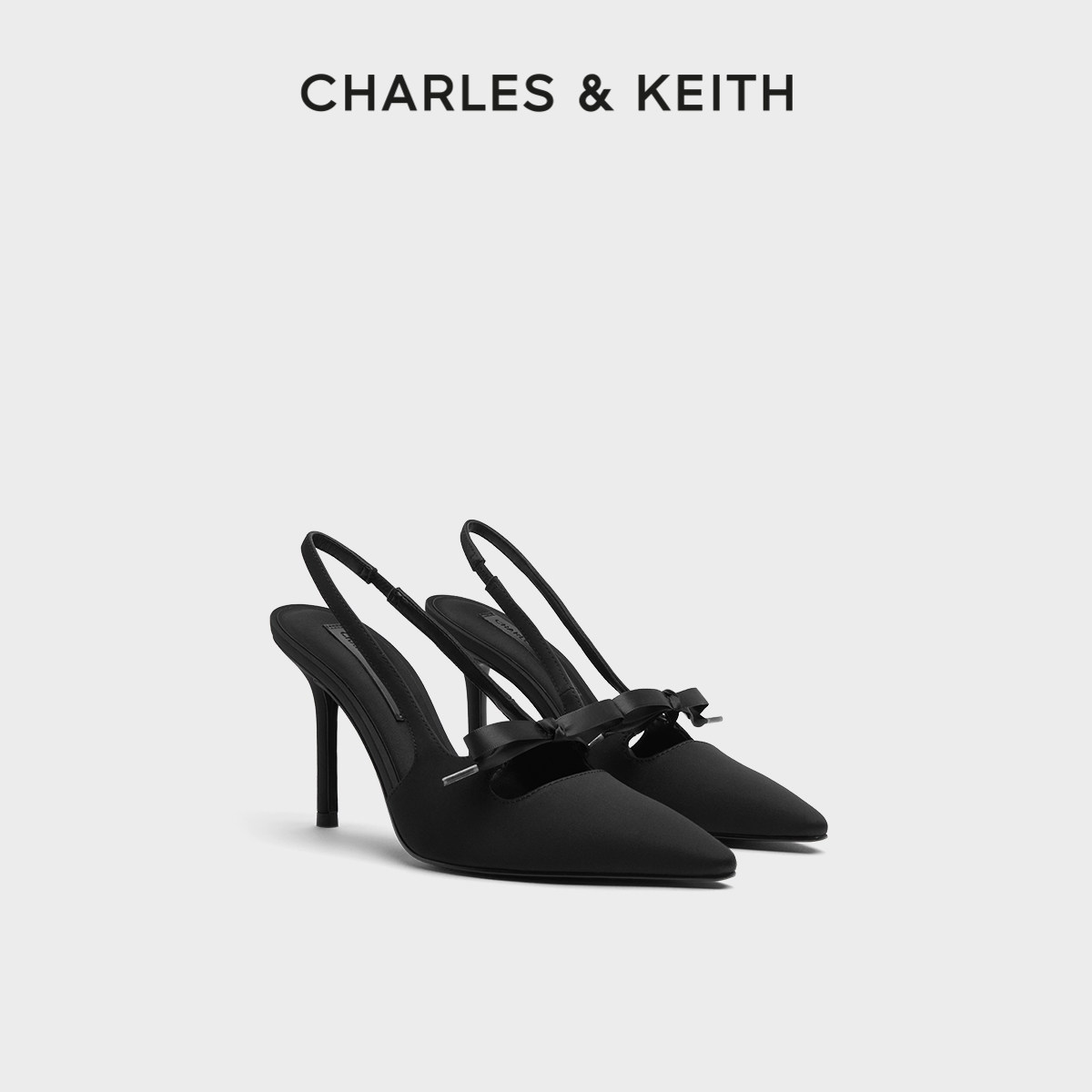 CHARLES&KEITH26春季新款CK1-60361556蝴蝶结尖头高跟鞋凉鞋婚鞋