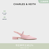 亮钻一字带平底尖头凉鞋 CHARLES&KEITH春季 70900487法式 CK1 女鞋