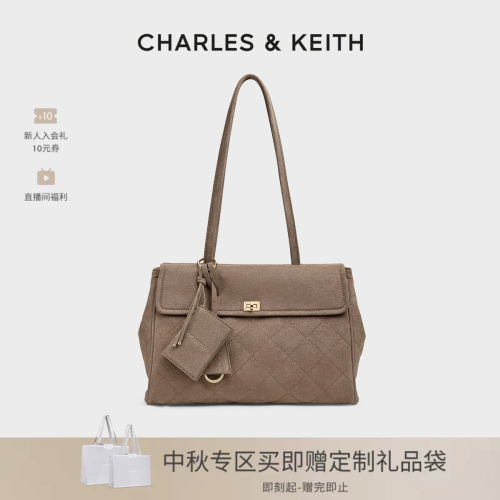 绒面菱格腋下包CHARLES＆KEITH