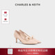 婚鞋 CHARLES&KEITH26春季 61720266蝴蝶结网纱高跟鞋 单鞋 新款 CK1