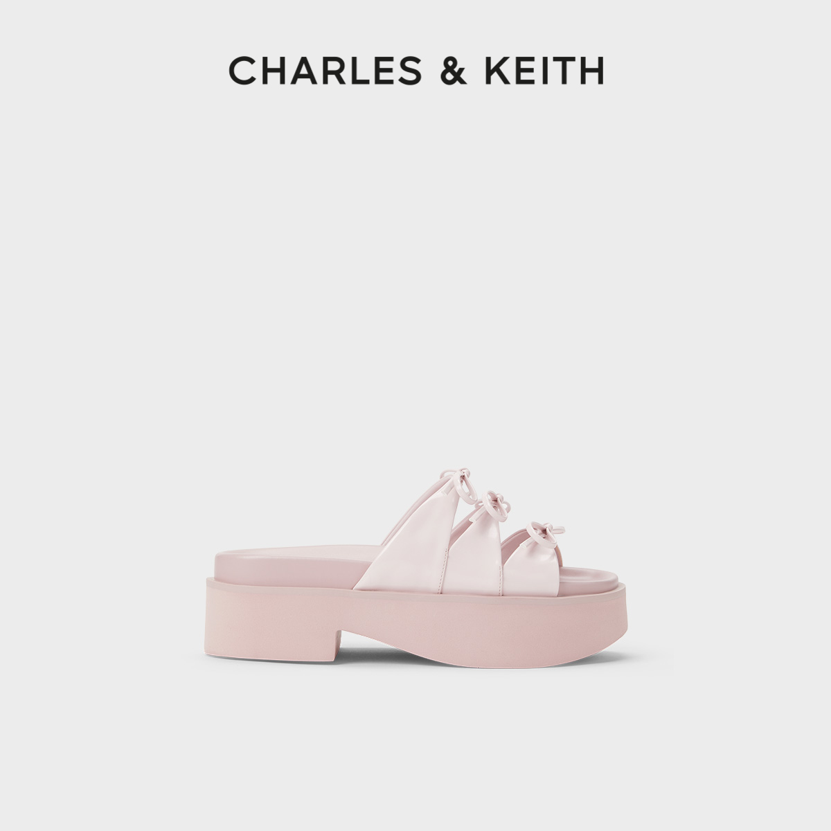 CHARLES&KEITH蝴蝶结厚底凉拖