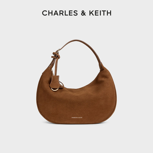 CHARLES＆KEITH绒面大容量腋下包