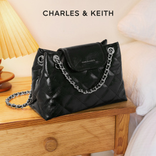CHARLES＆KEITH26秋新款CK2-90151648时尚菱格链条包中号腋下包