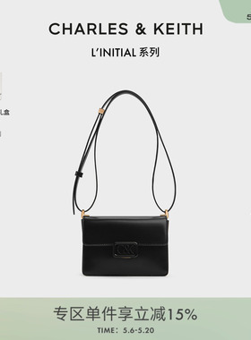 CHARLES&KEITH春季女包SL2-20271321牛皮单肩斜挎信封包小方包女