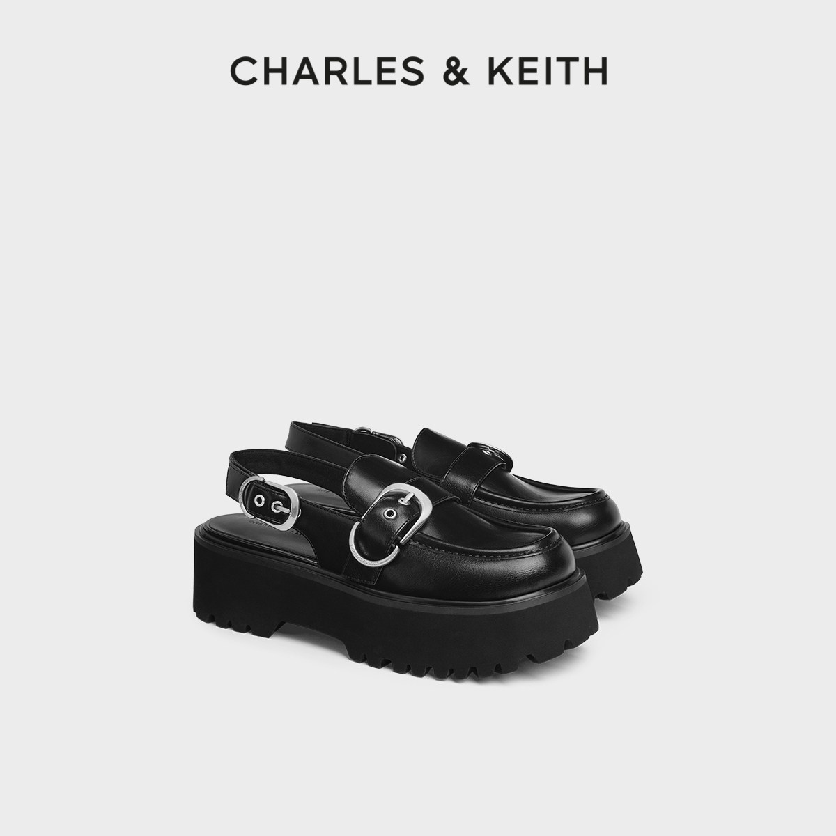 CHARLES&KEITH26春季新款CK1-70580301英伦风皮带扣厚底勃肯凉鞋,女鞋,休闲凉鞋,淘宝优惠券,粉丝福利购,淘宝优惠卷