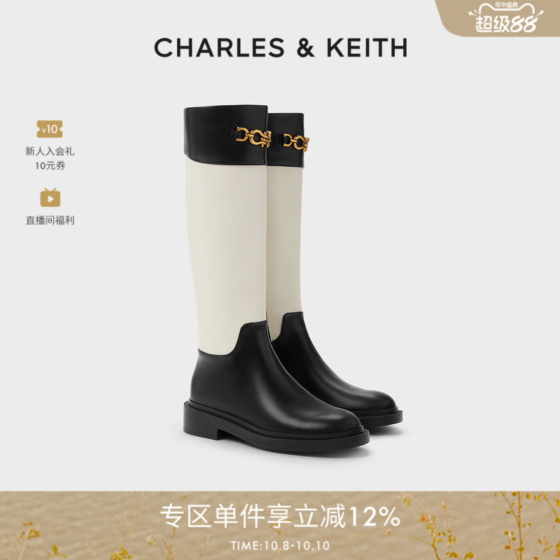 CHARLES＆KEITH高筒靴复古