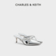 61720186法式 CHARLES&KEITH24夏新款 尖头外穿细跟包头半拖鞋 CK1