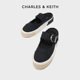 女 CK1 70900434厚底帆布牛仔休闲包头拖鞋 CHARLES&KEITH春夏女鞋