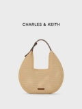 Charles&keith, летняя вместительная и большая портативная квантовая лампа, плетеная сумка подмышку, сумка через плечо