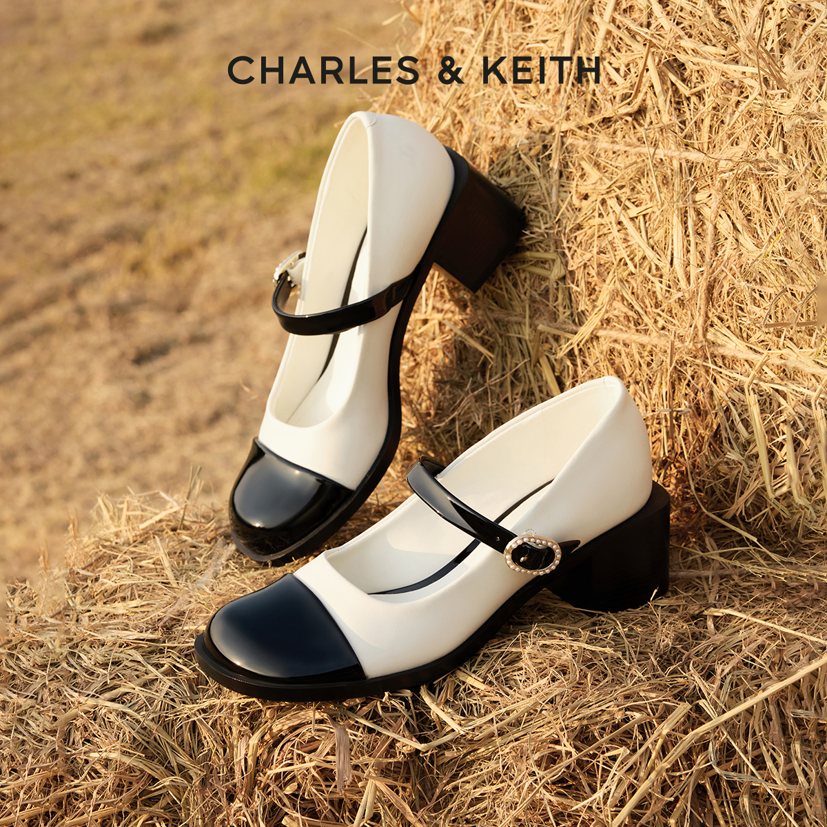 CHARLES&KEITH粗跟玛丽珍鞋