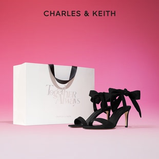 CHARLES&KEITH24春新款 CK1 61720177缎面蝴蝶结高跟鞋 520礼物