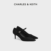 新款 CK1 60361598尖头细跟玛丽珍鞋 CHARLES&KEITH25冬季 气质单鞋