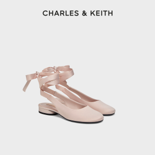 芭蕾舞鞋 70580259平底圆头绑带凉鞋 CK1 CHARLES&KEITH秋冬女鞋