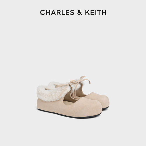 复古毛绒玛丽珍鞋CHARLES＆KEITH