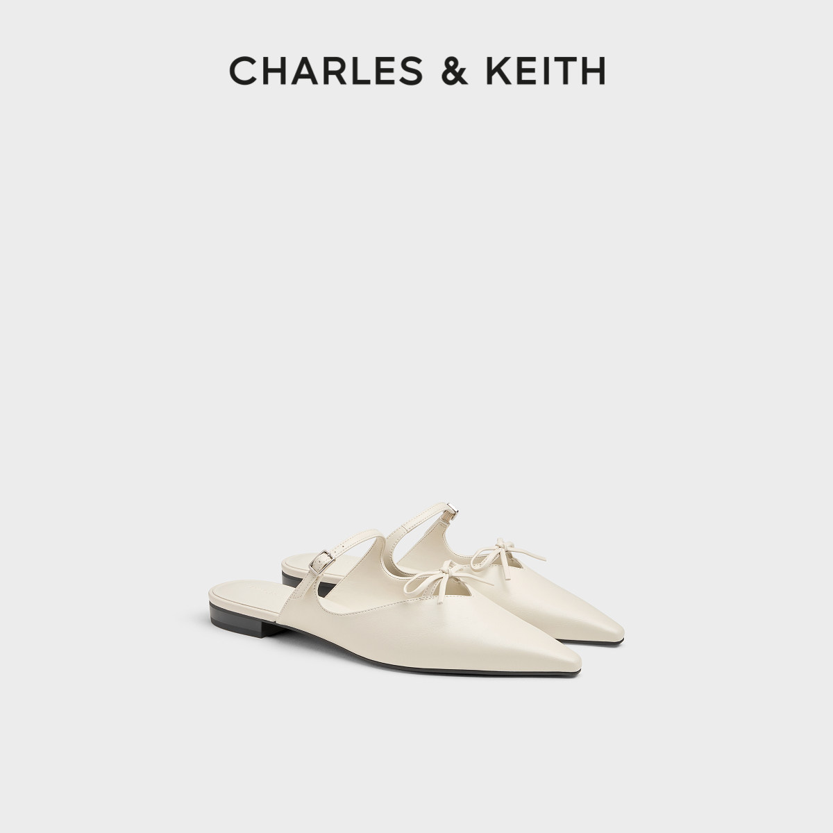 CHARLES＆KEITH尖头平底穆勒凉拖图片