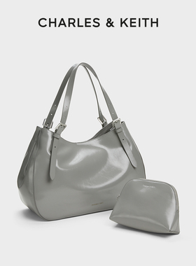 CHARLES&KEITH秋冬女包CK2-30271408光面大容量子母手提托特包