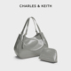 CHARLES&KEITH秋冬女包CK2 30271408光面大容量子母手提托特包