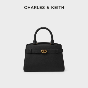 【618同价】CHARLES&KEITH女包CK2-50160102中号金属扣带饰凯莉包