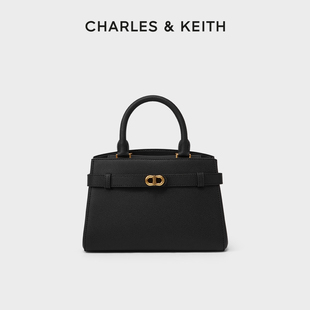 CHARLES&KEITH女包CK2 50160102中号金属扣带饰凯莉包 618同价