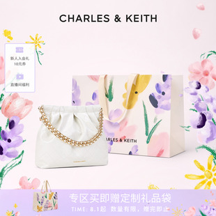 女包CK2 CHARLES&KEITH秋季 20671559鏈條單肩托特包流浪包中號女