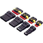 AMP接插件1.5mm插座连接器汽车防水公母插头插板式 线束2位3p4芯孔