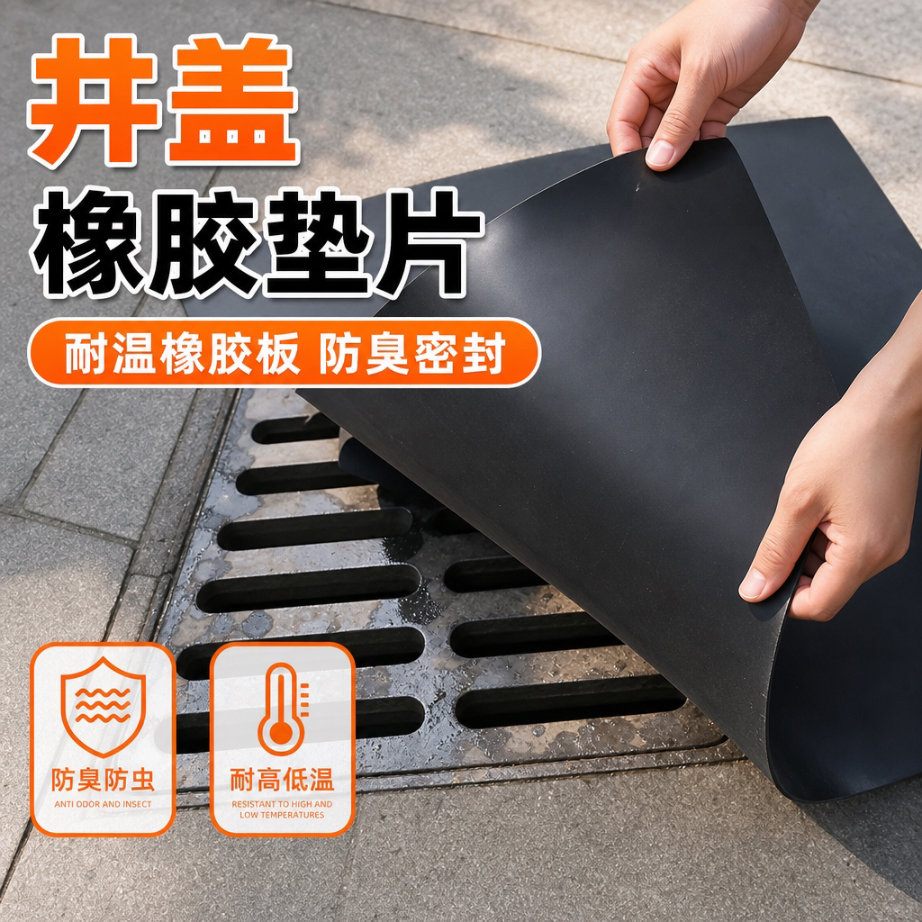 化粪池井盖专用密封垫防水除臭橡胶防虫垫户外下水道隔离封口盖板图片